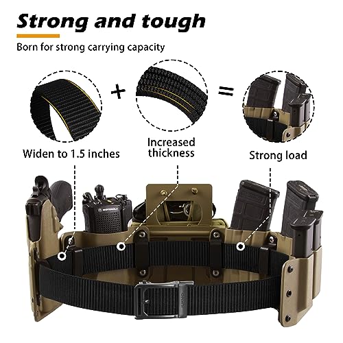 JUKMO Men's Ratchet Tactical Belt, 1.5" Nylon Web Work Belt with Automatic Slide Buckle, Adjustable Trim to Fit