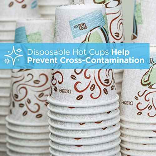 Dixie PerfecTouch 20 oz Paper Coffee Cups By GP PRO, Coffee Haze Design, 500 Count (25 Disposable Cups Per Sleeve, 20 Sleeves Per Case), 5320CD