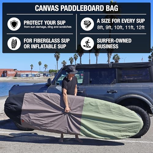 Ho Stevie! Canvas SUP Bag Cover - Prevent Sun Damage - Durable 100% Natural Cotton Canvas Protective Bag for Stand Up Padd...