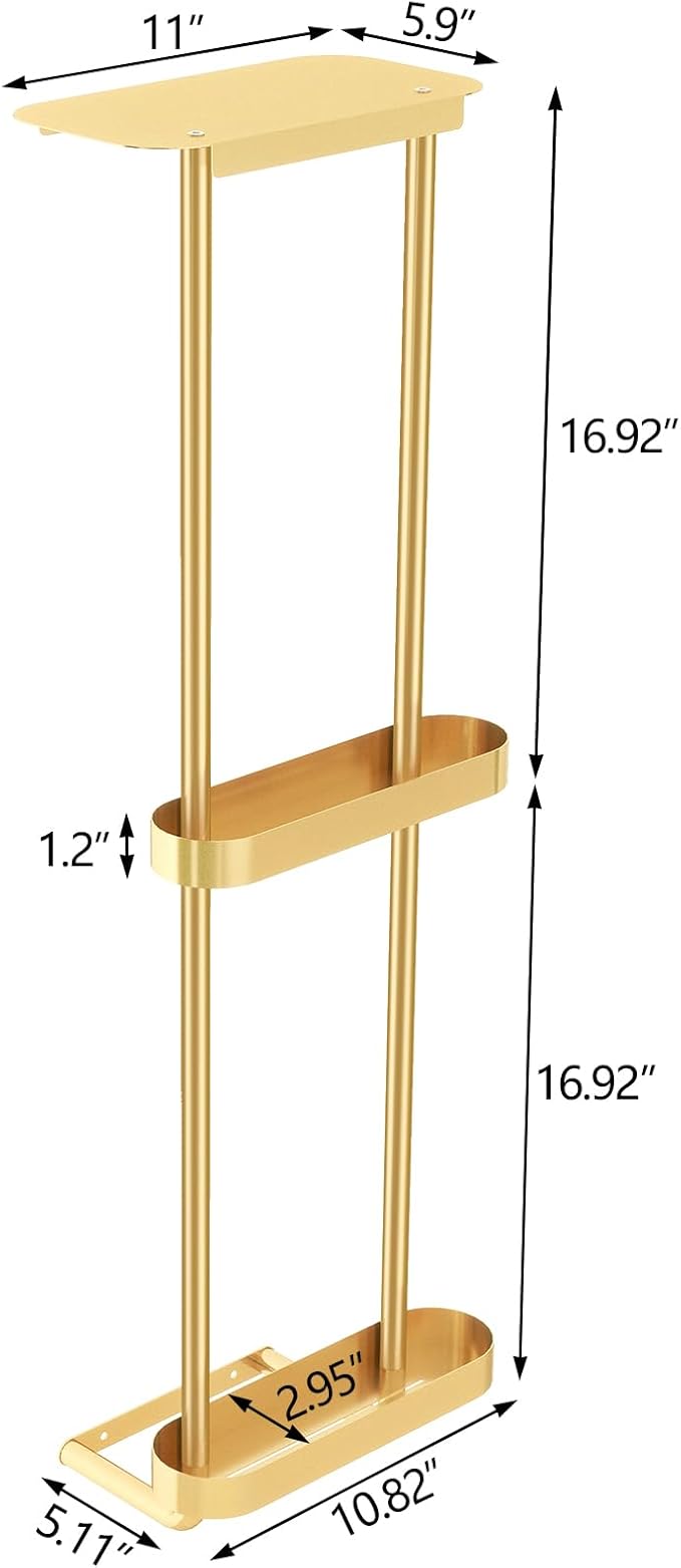 Towel Racks for Bathroom with Shower Caddy with Metal Shelf, 36.4 Inch Bathroom Towel Storage Wall Mounted, Gold