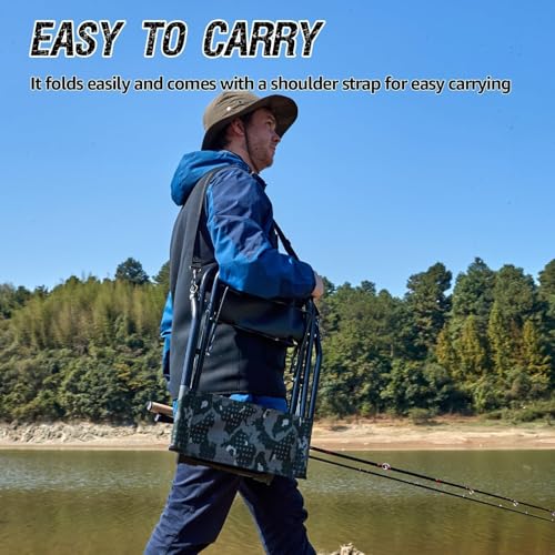 X Strike Portable Fishing Chairs Outdoor Folding Stool for Adults Portable Camping Chair for Ice Fishing,Hunting,Lawn,Pati...