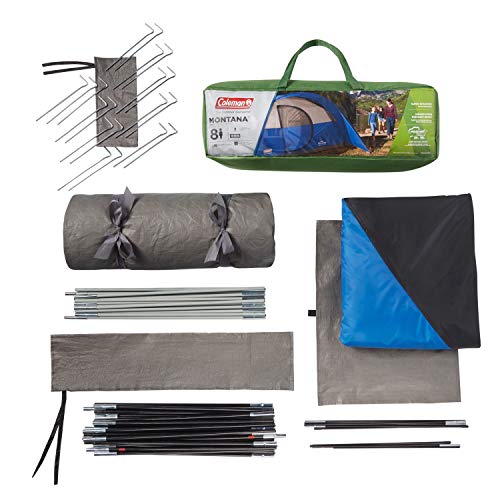 Coleman Montana Camping Tent, 6/8 Person Family Tent with Included Rainfly, Carry Bag, and Spacious Interior, Fits Multipl...
