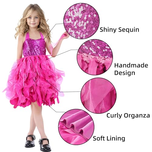Christmas Tutu Dress for Girls Sequin Tulle Fairy Ball Dresses for Toddler Kid Little Girl Fancy Sparkly Birthday Outfit