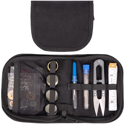 Military Sewing Kit, Army Survival Sewing Kit with Buttons for Men, Women, Small Repair Sewing Tools with Zipper in Nylon ...