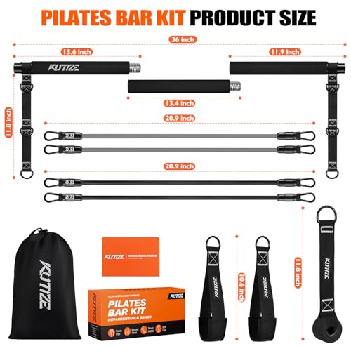 KUTIZE Pilates Bar Kit with Resistance Bands, Pilates Equipment, Multifunctional Pilates Bar for Women & Men, Pilates kit ...