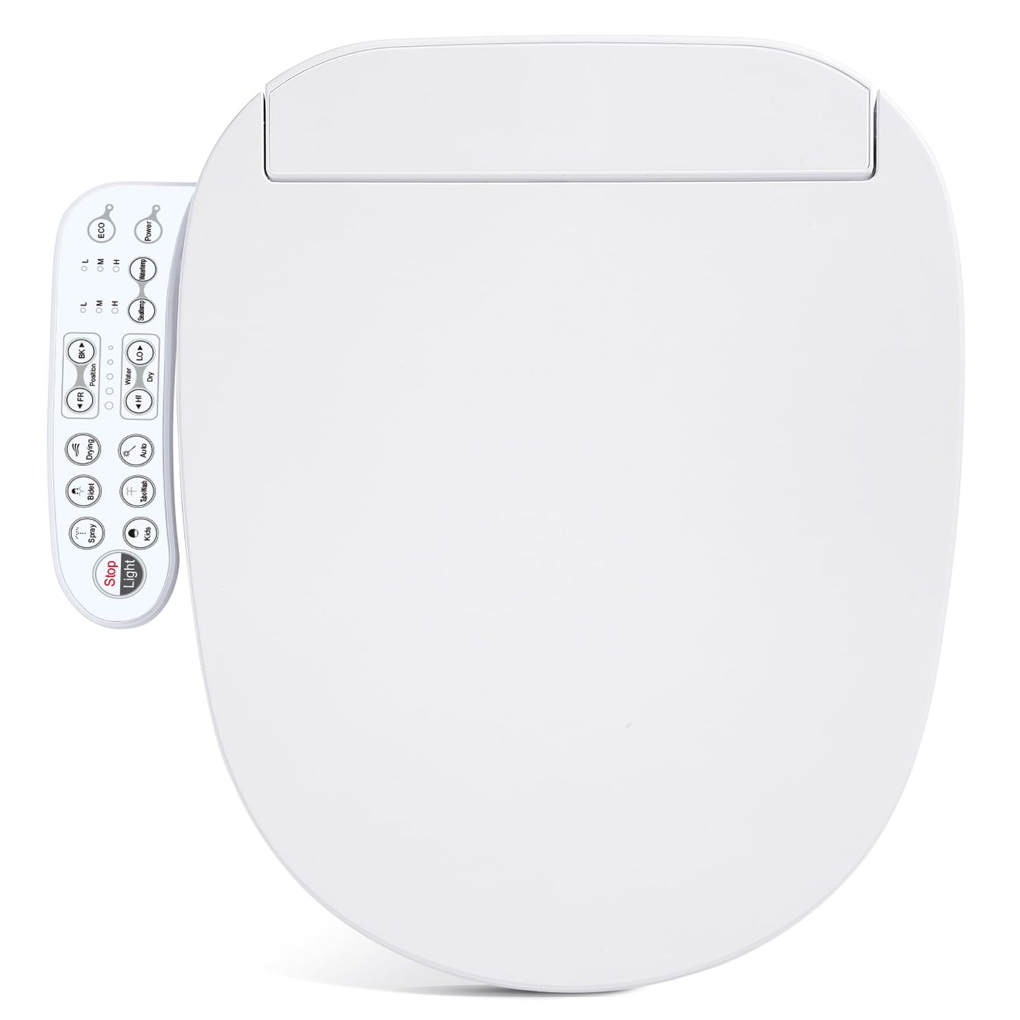Aquonderful Heated Bidet Toilet Seat Round, Electric Smart Toilet Seat with Unlimited Warm Water, Warm Air Dryer, Remote Control, Vortex Wash, Night Light, Soft Close Lid, White