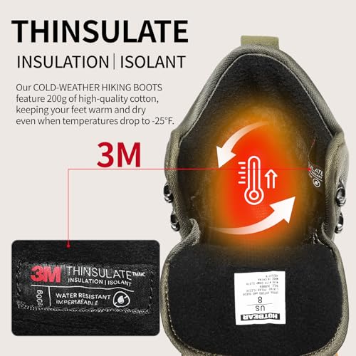 HOTBEAR Men's 3M Thinsulate Insulated Winter Snow Boots | Wide Toe Box | Slip-Resistant Outsole | Orthopedic & Arch Support