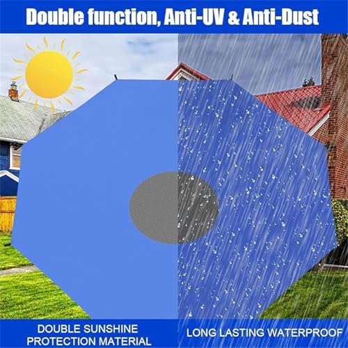 Trampoline Shade Cover for 8FT 10FT 12FT 14FT Trampoline, Sunproof Canopy for Outdoor (Blue, 8ft for 6 Poles)