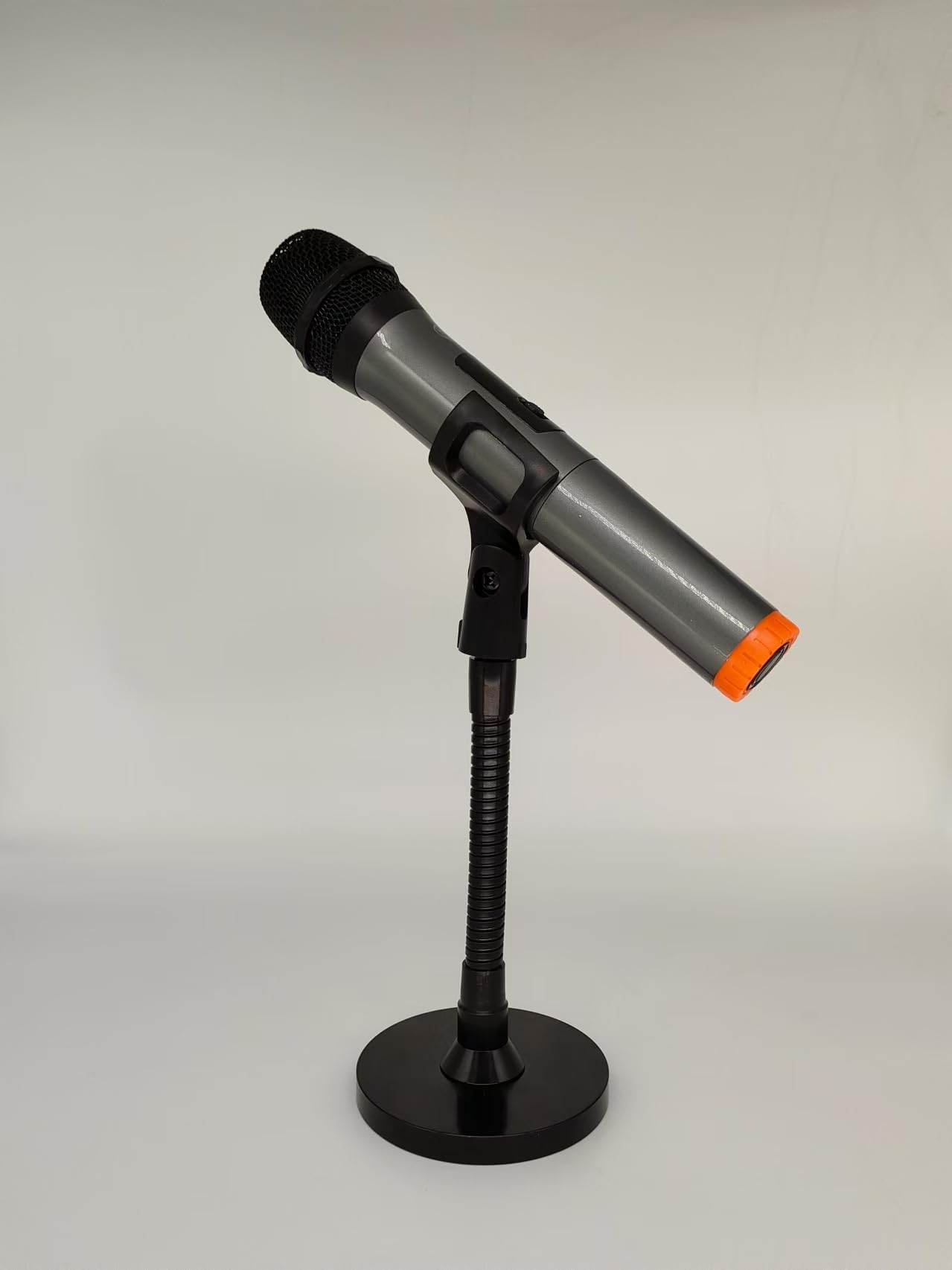 Dual Cell phone Holder Stand,Mic Stand with Flexible Gooseneck Arm 6inch &4" Base, Multi-functional Uses Like Mic,Makeup Mirror with Double Ball Heads Rotated to Any Direction.Black