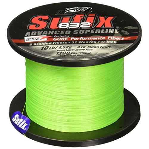 Sufix 832 Braid Line-1200 Yards (Neon Lime, 6-Pound)