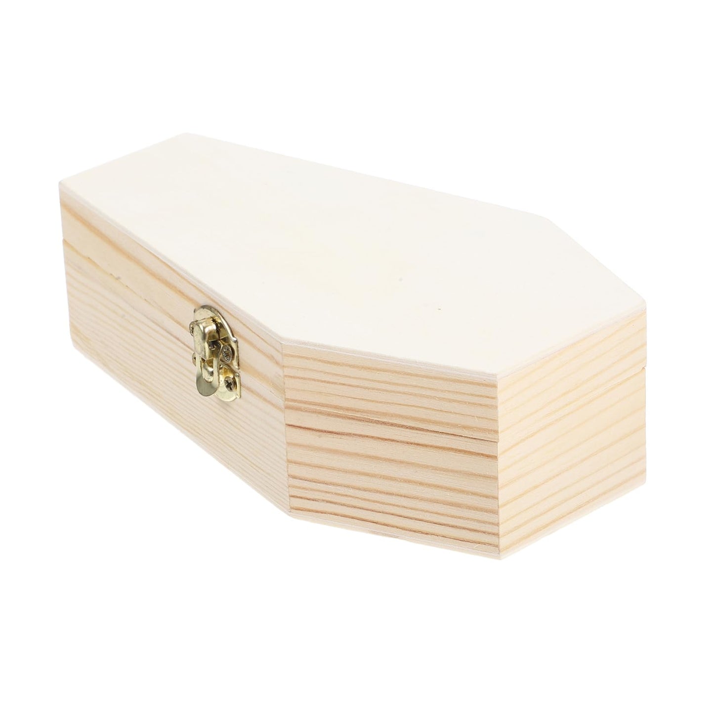 Zerodeko Coffin Shaped Jewelry Box Lightweight Portable Wooden Storage Case Halloween Decorations and Gift Box for Earrings Necklaces and Treats Classic Gothic Design for Home and Parties
