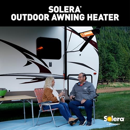 Solera Detachable Electric RV Awning Outdoor Patio Heater with Built-in Timer, Powder Coated Steel Construction, UL Certif...