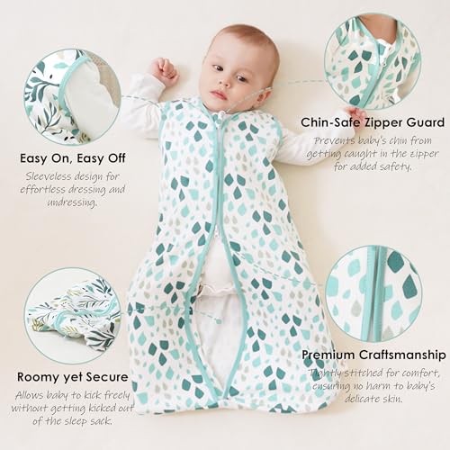 Cute Castle Baby Sleep Sack 0-6 Months - Lightweight 100% Cotton 2-Way Zipper TOG 0.5 Infant Wearable Blanket, Newborn Ess...