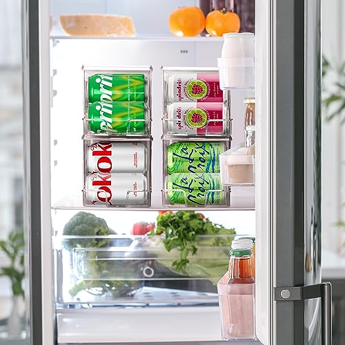 ClearSpace Soda Can Organizer & Soda Can Dispenser for Refrigerator - Fridge Organizer & Stackable Drink Organizer for Fri...