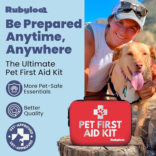 Dog First Aid Kit - Vet Approved Pet First Aid Supplies to Treat Dogs & Cats in an Emergency - Pet First Aid Kit Guide, Ti...