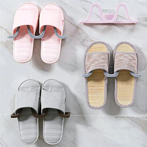 GUOSPIUS Wall-Mounted Slipper Rack Organisers，Slipper Holde 4 Pcs Shoe Rack Bathroom Home Shoe Organizer Space Saving Slippers Hanger For Shoes(Pink)