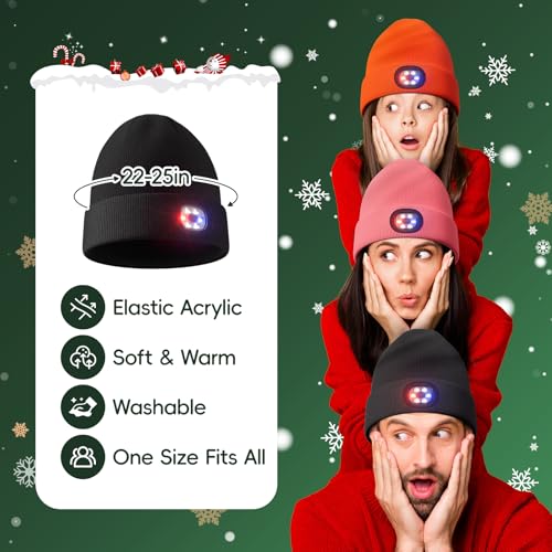 Olulse Unisex Beanie with The Light, Gifts for Men Women Husband Him
