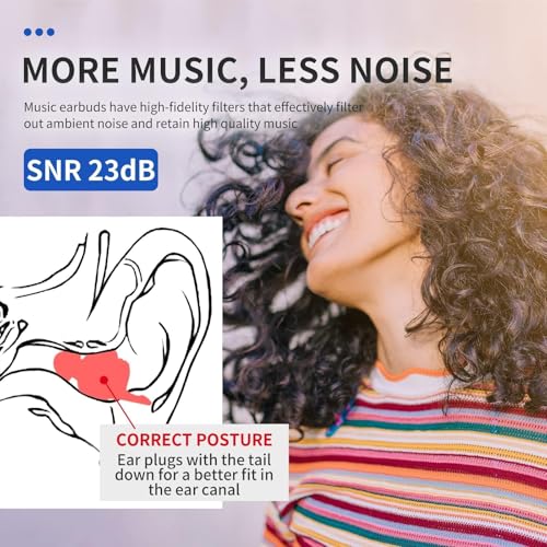 LYSIAN High Fidelity Concert Ear Plugs for Music- 2 Pairs Reusable Musicians Earplugs for Noise Cancelling, Concert Festiv...