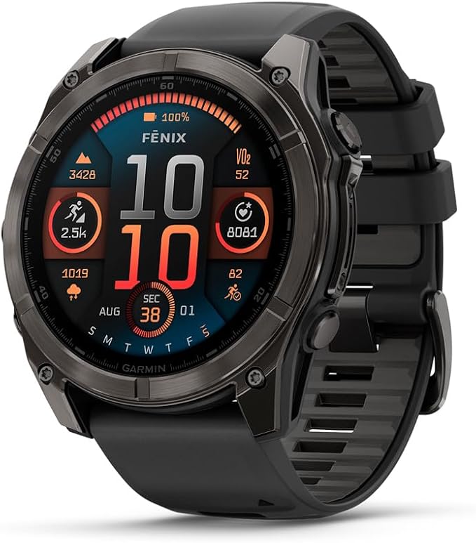 Garmin fēnix® 8 – 51 mm, AMOLED, Sapphire, Premium Multisport GPS Smartwatch, Long-Lasting Battery Life, Dive-Rated, Buil...