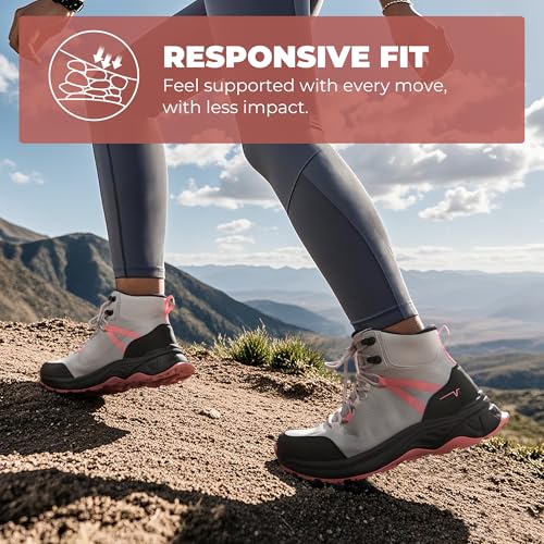 NORTIV 8 Women's Hiking Boots Waterproof Lightweight Outdoor Trekking Comfortable Non-Slip Backpacking Camping Ankle Boot ...