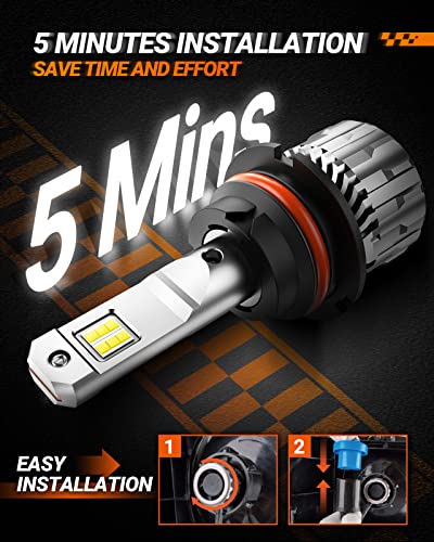 SEALIGHT 9007/HB5 Bulbs 46000LM, 9007 Bulbs 6500K Cool White Fog Lights, 60000+ Hours’ Lifespan with 15000RPM Cooling Fan,...