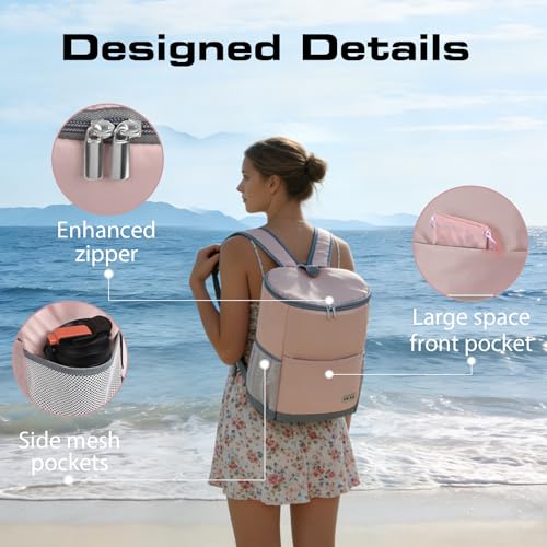 Insulated Cooler Backpack Outdoor - Leak Proof Backpack Cooler 30 Cans, Waterproof Lightweight Cooler Bag for 12h Hot/Cold...