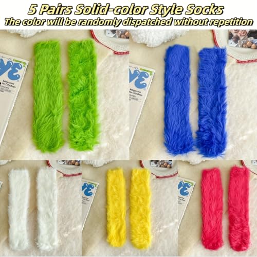 Soft Fuzzy Couple's Thickened Plush Socks | Funny Cartoon Faces, Warm Cold-Resistant Indoor/Outdoor Wear, Creative Gift fo...