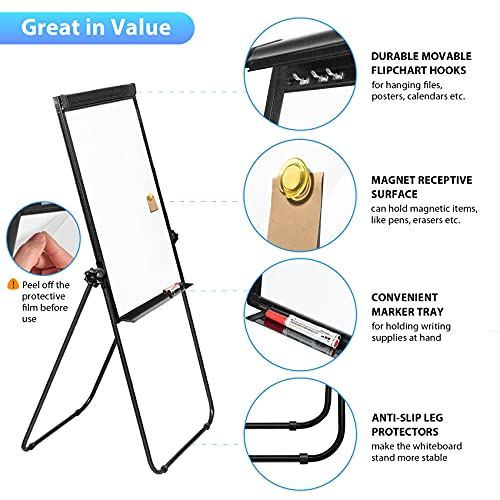 Stand White Board - 40x28 Magnetic Dry Erase Board Flipchart Board Double Sided Easel Board Portable Whiteboard for Classr...