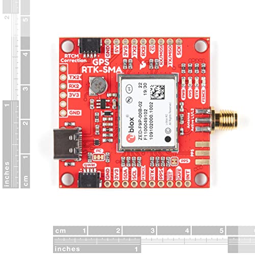 SparkFun GPS-RTK-SMA Breakout-ZED-F9P (Qwiic)-Concurrent reception of GPS GLONASS Galileo BeiDou High precision GPS 10mm 3...