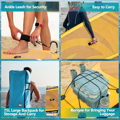 GarveeLife Inflatable Paddle Board for Adults, Stand up Paddle Board Inflatable with SUP Accessories, 11'×33" Ultra Stable...