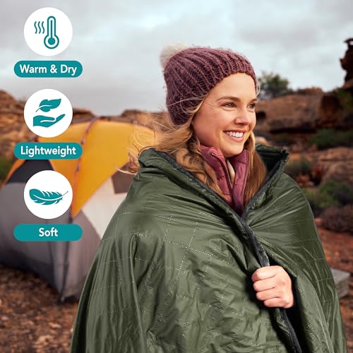 SUN CUBE Large Waterproof Camping Blanket, Fleece Quilted Stadium Blanket for Cold Weather, Windproof Foldable Outdoor Bla...