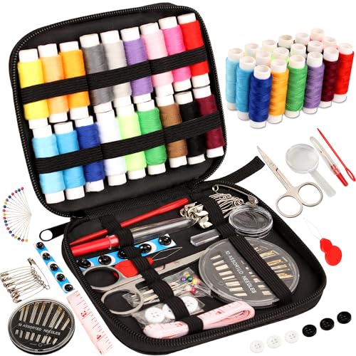 Sewing Kit Basic,Marcoon Needle and Thread Kit with Sewing Supplies and Accessories for Adults,Beginner,Home,Travel,Emerge...
