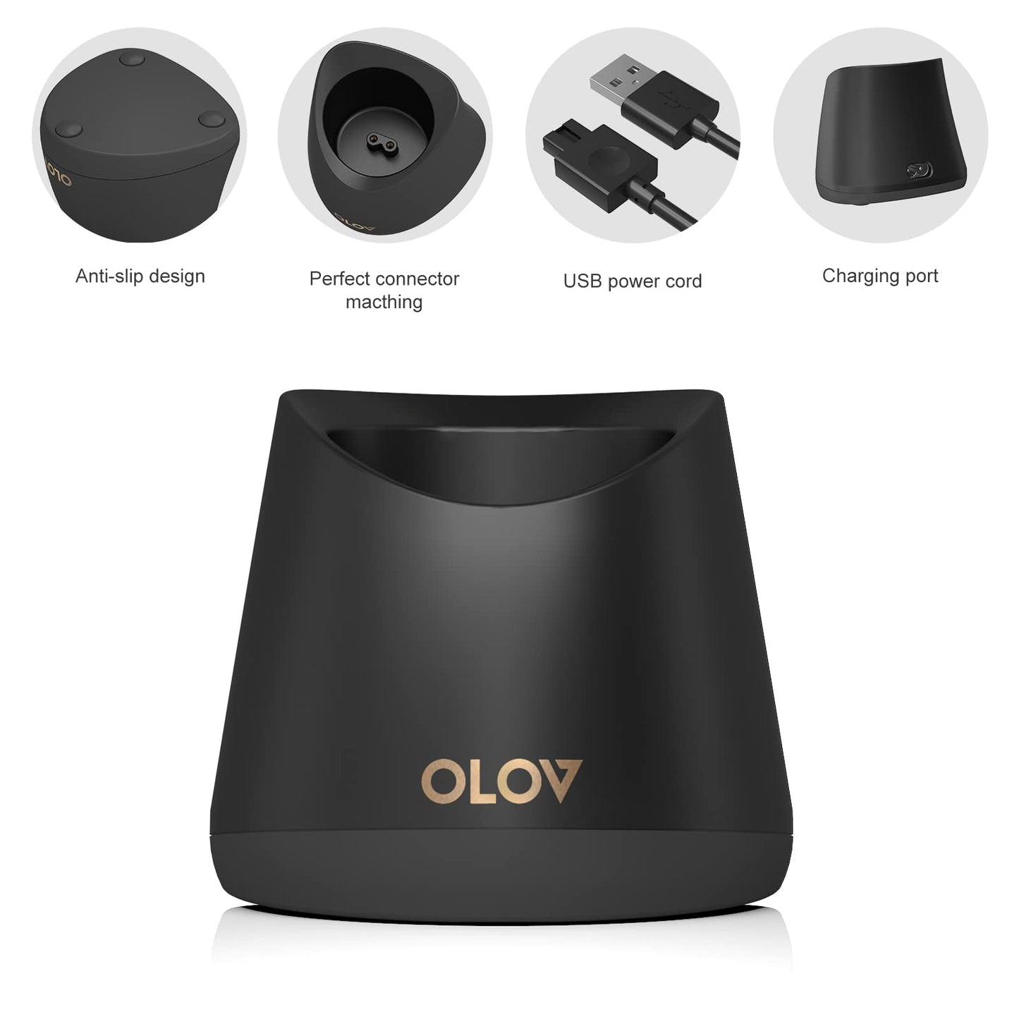 Replacement Charging Base For Olov Groin Hair Trimmer, Usb Recharge Dock & Charging Stand Compatible For Olov Trimmer, Charging