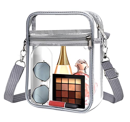 BanYakong Clear Bag Stadium Approved,Clear Crossbody Purse Bag, with Adjustable Shoulder Strap for Women, With front pocket