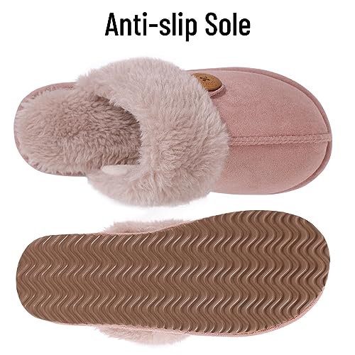 Litfun Women's Fuzzy Memory Foam Slippers Fluffy Winter House Shoes Indoor and Outdoor