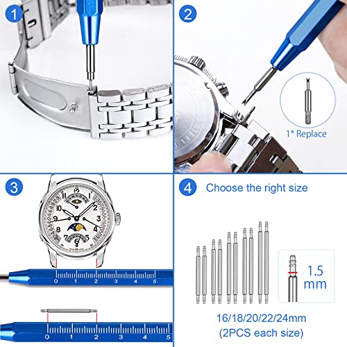 JOREST Watch Link Removal Tool Kit, Watch Band Tool for Watch Repair, Bracelet Adjustment, Replacement and Resizing, Watch...