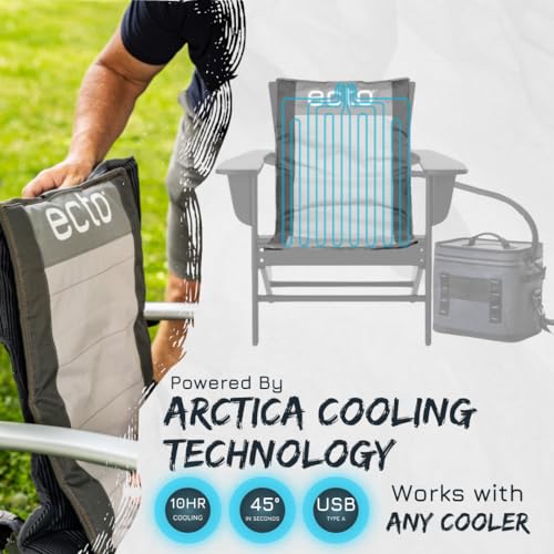 Ecto TOPR Cooling Cushion, Cools Down 45 Degrees up to 10 Hours, Battery Powered for Chair, Bleacher, Car Seat, Camping, G...