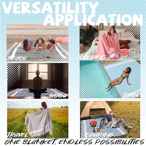 Jumbo Turkish Beach Towel Blanket Picnic Ourtdoor Mat Oversized Sandproof Fast Dry Thin Extra Large Xl Big Huge Compact So...