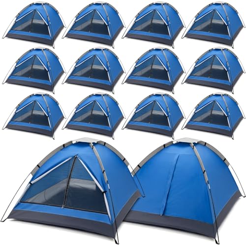 Woanger 12 Pack Bulk 2 Person Camping Tents for Homeless Lightweight Outdoor Tent with Rain Fly and Carrying Bag Waterproo...
