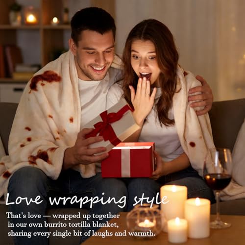 SeaRoomy Burritos Tortilla Blanket, Realistic Food Wrap Blanket Double Sided, Novelty Funny Tortilla Round Soft Blankets (...