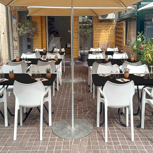 Enjoyidea Fitted Tablecloth for 6 Foot Rectangle Tables-6 Pack Black Elastic Outdoor Picnic Table Cover-Spandex Stretch Fo...