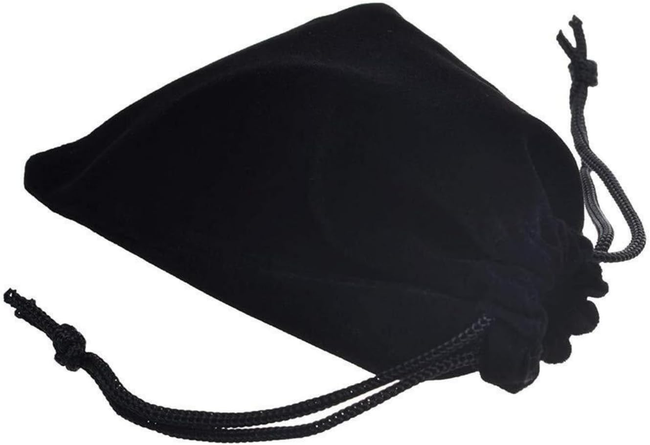 Colorsheng 20pcs 4.5 "X 5.5" Velvet Drawstring Cloth Jewelry Pouches Gift Candy Bags Wedding Headphones Bag (Black)