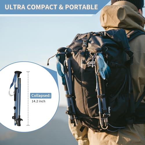 Naturehike Collapsible Hiking & Trekking Poles, 2 PC Adjustable Lightweight Aircraft Aluminum Trekking Poles