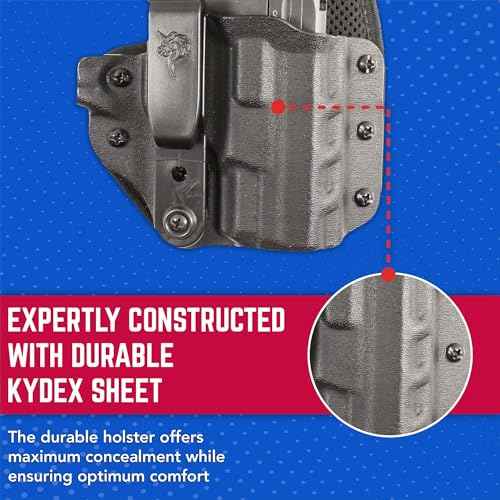 DeSantis Uni-Tuk Gun Holster, Built-in Spur, Fits S&W M&P Shield 9/40, S&W M&P Shield 9 Plus with OR Without RED DOT, IWB Holster, Adjustable and Tuckable 360-C Clip, Right Fitment, Black
