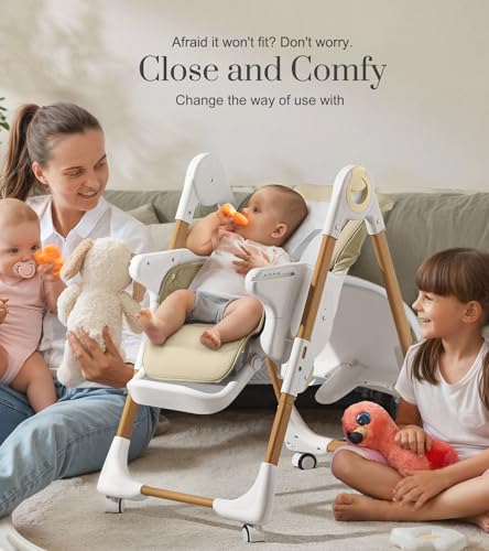 Mallify Convertible High Chairs for Babies and Toddlers, Height Adjustable Baby High Chair, High Chair with Removable Tra...