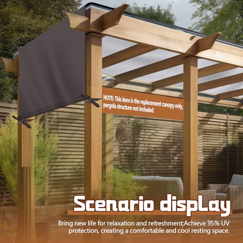 Wowangce Universal Pergola Replacement Canopy Outdoor Canopy Shade Cover Waterproof Shade Top Cover for Outdoor Patio Porc...