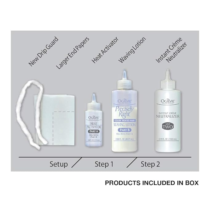 Ogilvie Salon Styles Precisely Right Professional Conditioning Perm Kit - Ideal for Color-Treated, Normal Hair - 1 Application