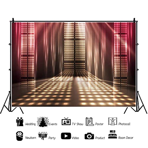 OERJU 7x5ft Shining Neon Lights Show Backdrop Stage Dis-co Party Photography Background Entertainment Venues KTV Ballroom ...