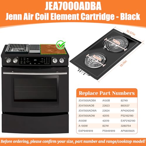 Upgraded JEA7000ADBA Coil Element Cartridge Compatible with Jenn Air Cooktop Replacement Parts, Jenn-Air JEA7000ADB Range ...