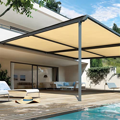 Shatex 90% Shade Fabric 6X 16ft Sun Shade Cloth Taped Edge with Grommets Sun-Block Mesh Shade for Pergola Cover Canopy Whe...